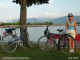Irmi and Anette Biking to Rapperswil (2009)