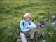 Irmi taking a break among the flowers (2005)